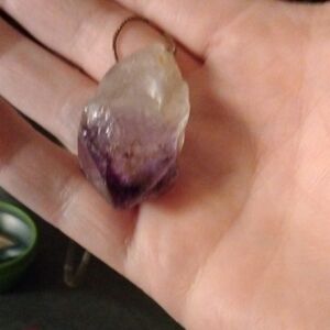 Purple and White Stone Pendant Necklace